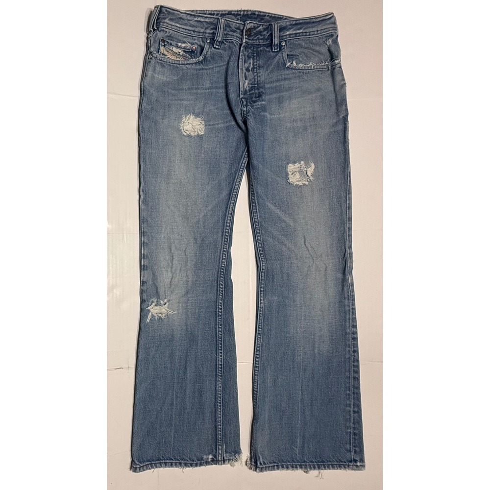 Diesel Industry Mens Distressed Blue Denim Jeans Made in Italy Size 30 Y2K